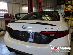 Alfa Romeo Giulia Central Back License Plate Trim Piece - Carbon Fiber